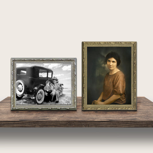 Vintage Convex Glass Frame – (Desk Display)