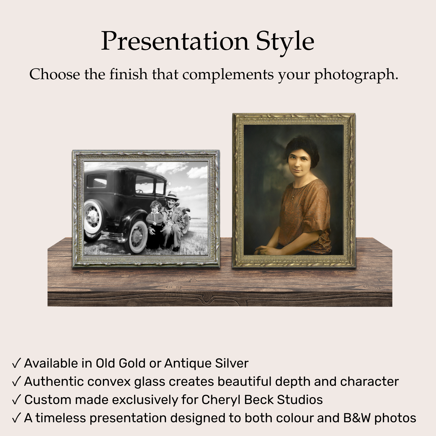 Vintage Convex Glass Frames – (Desk Display)