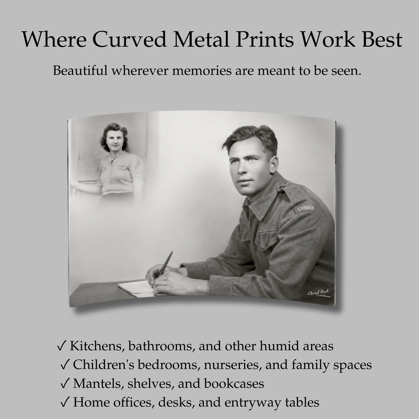 Curved Metal Print –(Desk Display)
