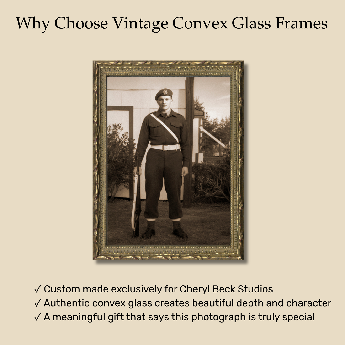 Vintage Convex Glass Frames – (Desk Display)