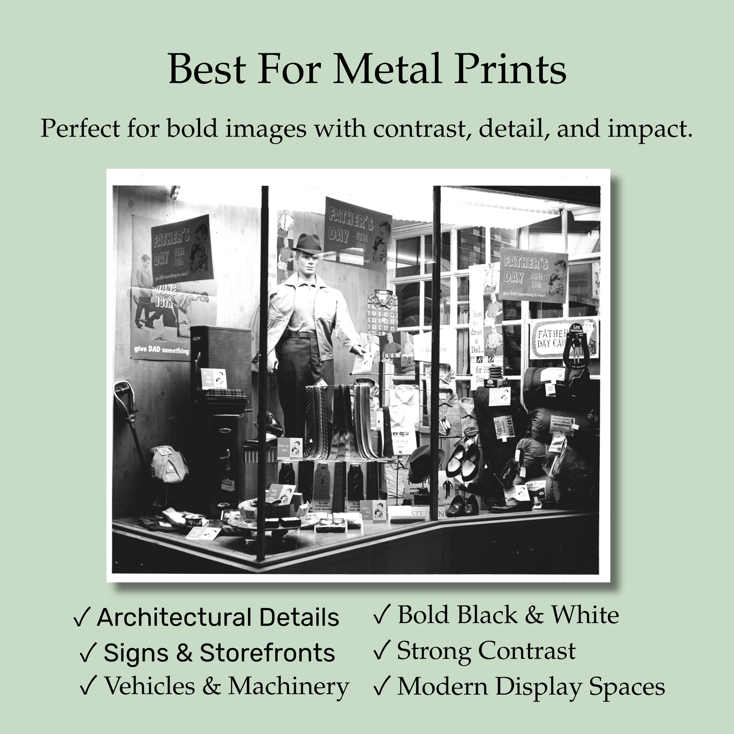 Metal Prints — Frame Ready, Float Mounted
